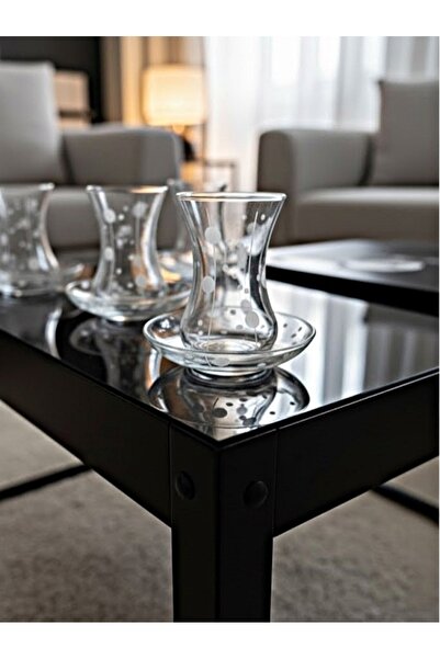 DECOSTYLE 12 Piece Tea Set with Bamboo Cut Decoration