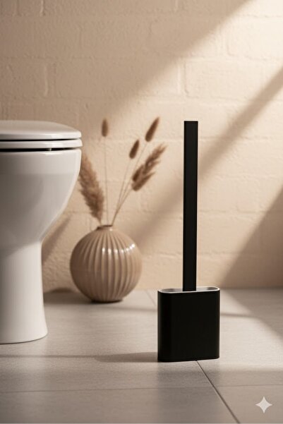 DİVAYS Чорна силіконова щітка для туалету | Гнучка практична силіконова щітка...