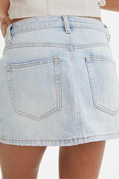 Madmext MG2099 Model Ice Blue Mini Jean Skirt