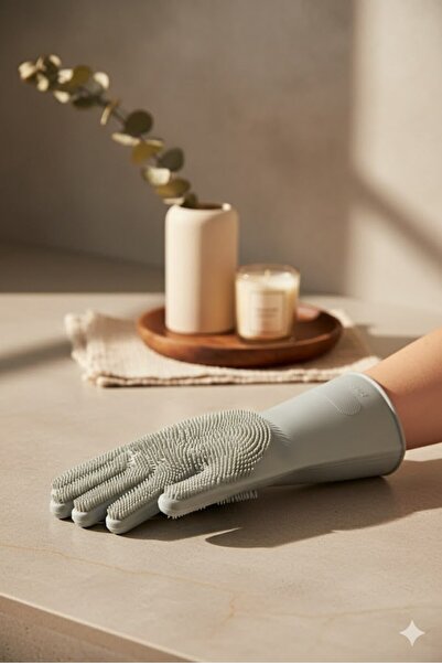 DİVAYS Magic Gloves Sihirli Bulaşık Eldiveni Mutfak Banyo Temizleme Fırçası O...