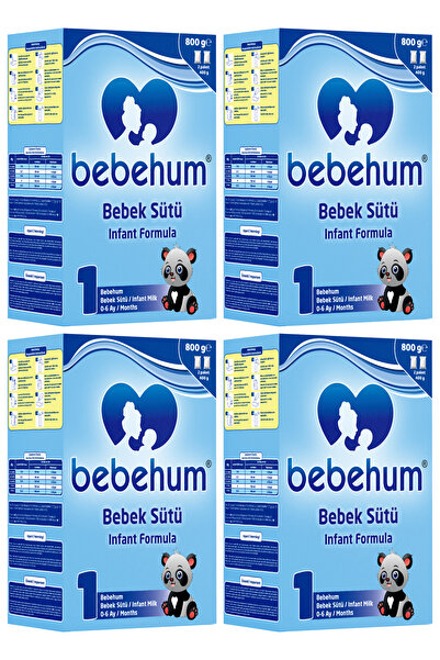 bebehum 1 Numara Bebek Sütü 0-6 Ay 800 gr x 4 Adet