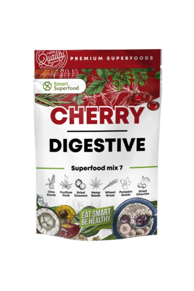 Smart SuperFood SuperalimenteMixCherryDigestive(Cirese,seminte de dovleac,seminte de canepa,psyllium,chia,cocos,grau