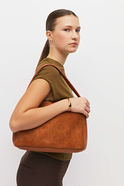 AKSWSUAR Süet Omuz Çantası