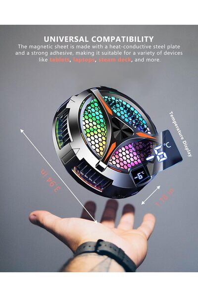 Generic iPad Radiator Magnetic Tablet Cooler With Temperature Display Cooler For Mobile Gaming LiveStreaming