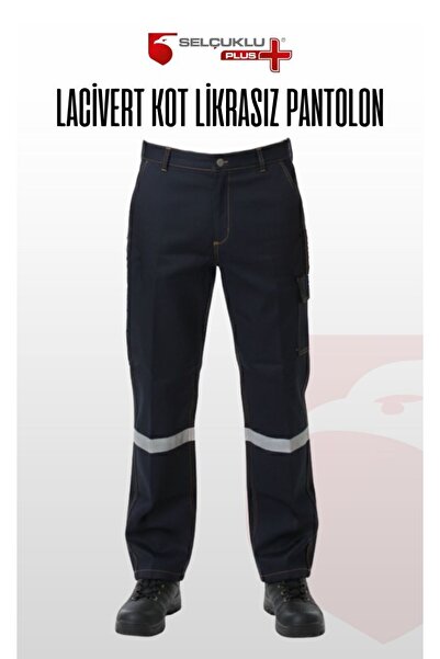Selçuklu Plus 5 Cepli Reflektörlü Likrasız Uzun Ömürlü ve Sağlam Kumaş Koyu L...