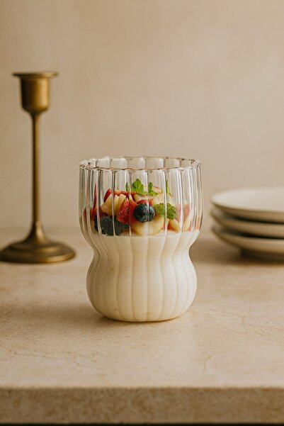 DİVAYS Heat Resistant Borosilicate Layered Auger Shaped Glass | Coffee and Pr...