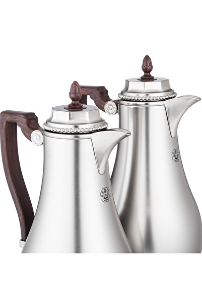 Dania ✨ Al Saif Shadan Thermos Set – 2 Pieces Matte Silver | Premium Glass Liner for Heat Retention 🌡️💎