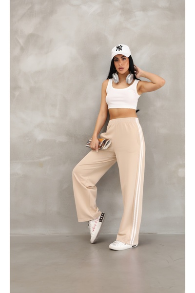 kemmy Two striped palazzo wide leg tracksuit bottoms
