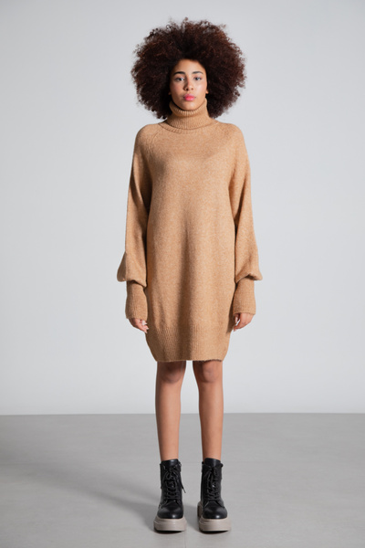 BARRELS AND OIL Turtleneck Knitwear Sweater - Camel