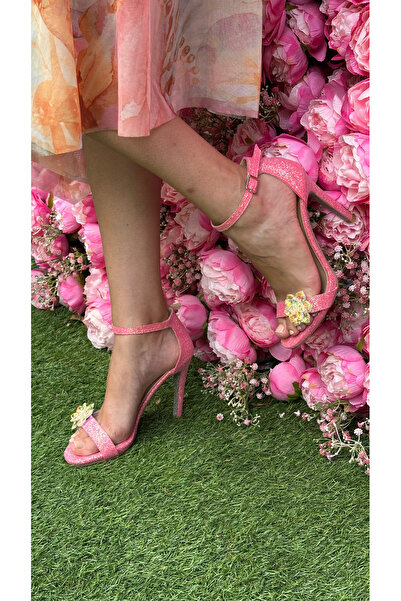 Letafia Pantofi cu toc Perla cu detaliu de cataramă detașabilă cu sclipici