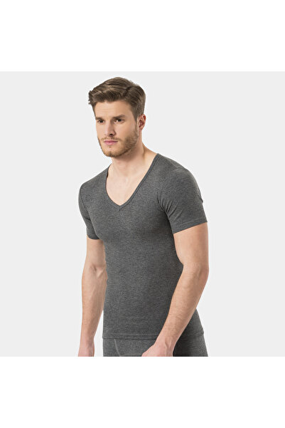 TÜREN Thermal V-Neck Short Sleeve (Unisex) 191/Grey