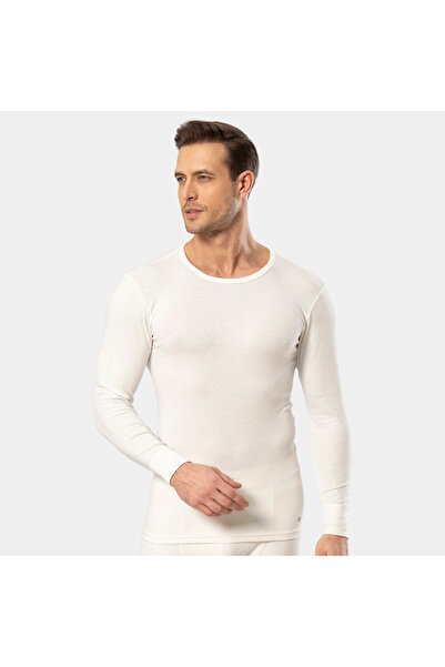 Cacharel - Θερμικό μακρυμάνικο πουλόβερ με λαιμόκοψη 1603/Λευκό