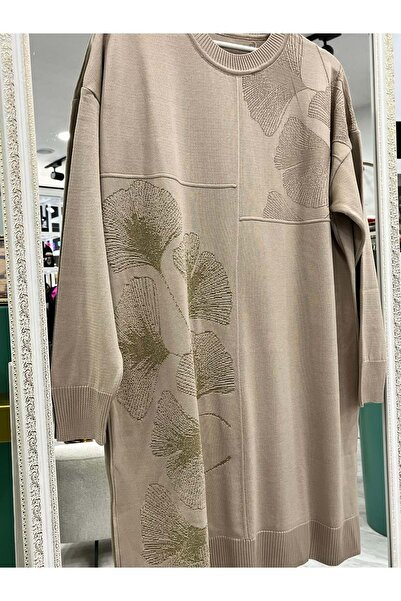 MRM MERAM BUTİK Dna Mercerized Tunic Floral Silvery - Mink - 2