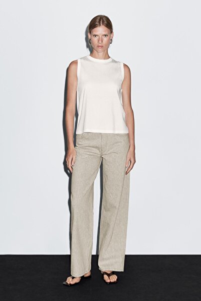 Massimo Dutti Orta bel geniş paça jean