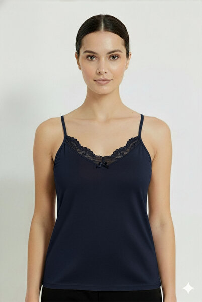 HNX Γυναικείο εσώρουχο βαμβακερό γιακά με δαντέλα με λεπτό λουράκι