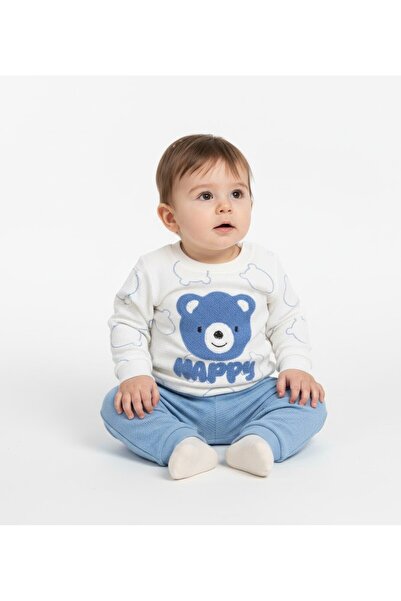 ruhaay مجموعة ملابس أطفال شهريًا من قماش الوافل بأكمام طويلة ومطرزة على شكل د...