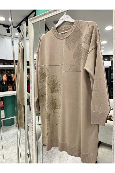 MRM MERAM BUTİK Dna Mercerized Tunic Floral Silvery - Mink - 2