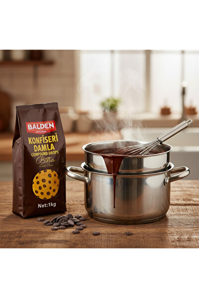 Balden BİTTER KONFİSERİ DAMLA DROP ÇİKOLATA 1 KG