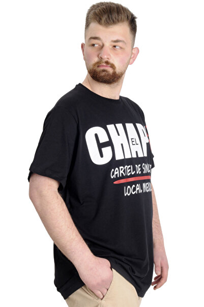 ModeXL Ανδρικό μπλουζάκι Mode Xl Μεγάλο Μέγεθος El Chapo 23154 Μαύρο