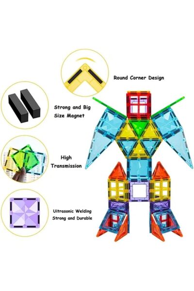 TEGRILO 120 Pcs 3D Magnetic Building Blocks Kids Building Blocks Set Magnetic Building Construction