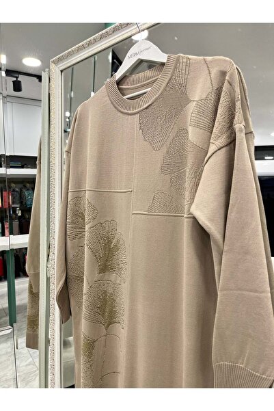 MRM MERAM BUTİK Dna Mercerized Tunic Floral Silvery - Mink - 2