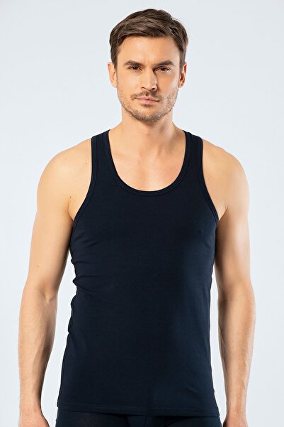 Cacharel Men's Halter Neck Sports Tank Top 1302/Navy Blue