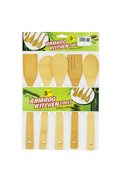 SUPPLIER 5-Piece Natural Bamboo Kitchen Utensil Set | Durable & Eco-Friendly Cooking Tools