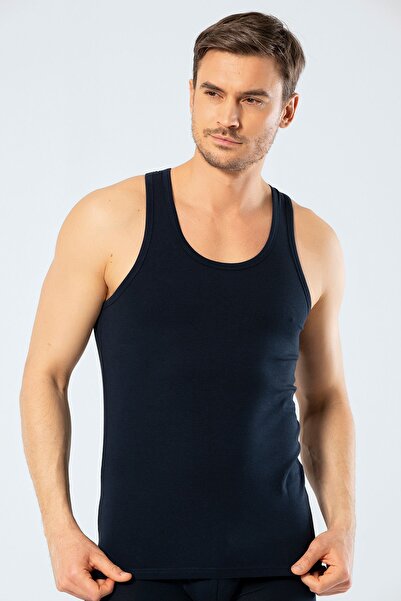 Cacharel Men's Halter Neck Sports Tank Top 1302/Navy Blue