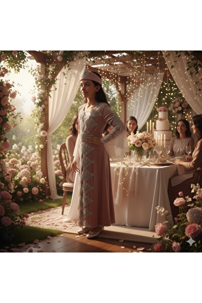 NazikEndam Mira Pink - Παιδικό φόρεμα χέννας Bindalli 4 τεμαχίων