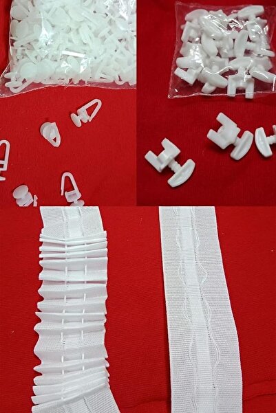 Genel Markalar Perde Seti - Perde Ekstraforu 10 Metre(3 Cm)+Perde Kilitli Düğme(100Adet)+Perde Vidası(Stop)(10Adet)