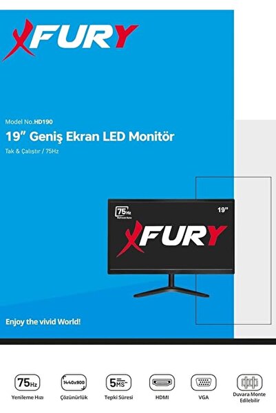 Genel Markalar 19" Geniş Ekran 75 Hz 5ms (VGA,HDMI) Led Monitör