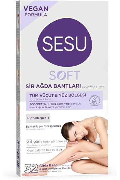 Genel Markalar Soft Tüm Vücut & Yüz Bölgesi Sir Ağda Bantları 32 Adet