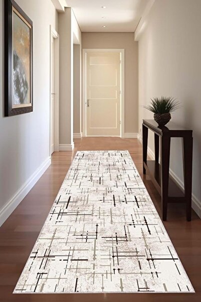 Genel Markalar Home Bej Özel Ölçülü Kesme Rulo Yolluk Kaymaz Tabanlı Hol Antr...