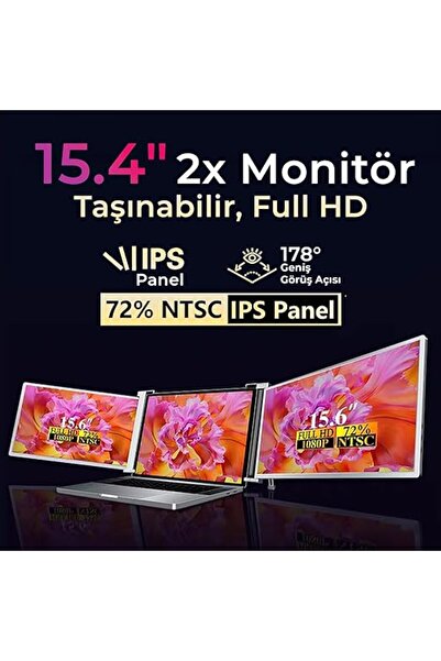 Genel Markalar NPM FHD 1080p IPS Type-C Taşınabilir Dizüstü Monitör Çoklayıcı Notebook Monitör (İkili)