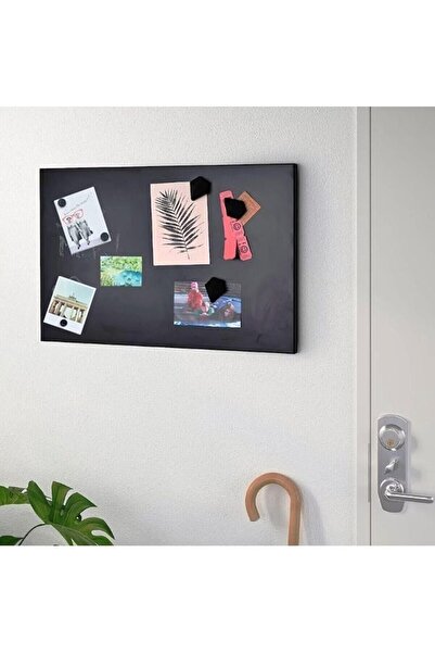 salesalbutik Magnet Mıknatıslı Pano Siyah 50X32 Cm Dekoratif Metal Magnet Panosu