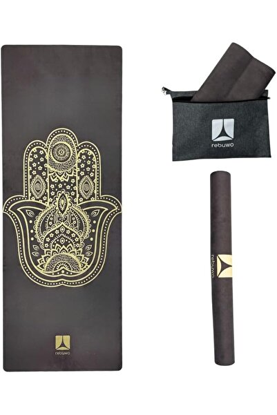 Genel Markalar Katlanabilir Hafif 1mm Seyahat Yoga Matı Taşıma Çantası ile Kaymaz Süet Egzersiz Matı Gri Kahve