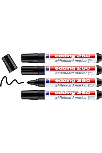 salesalbutik 260 White Blackboard Pens, Black, a Set of 4 Pcs, Round Tip 1.5-...