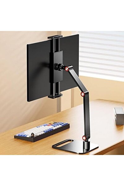 Genel Markalar Monitör Tablet iPad Telefon Tutucu 12-16 İnç Universal Metal 360° Derece Döner Stand