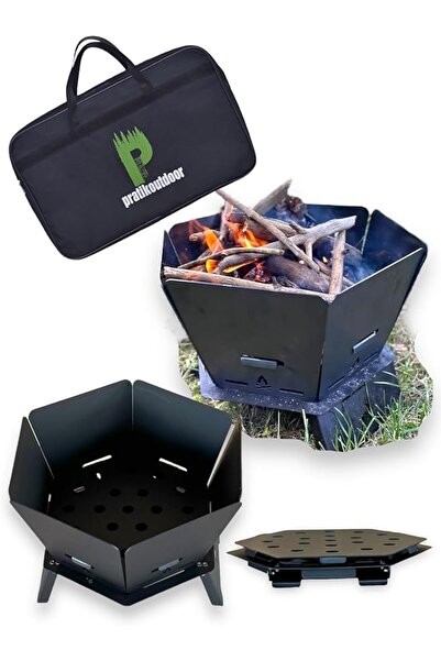 Genel Markalar Altıgen Ateş Çukuru, Tam Katlanır Pratik Şömine Çantalı