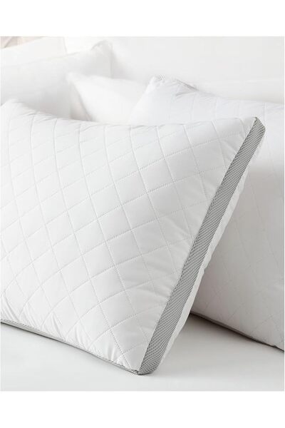 yenibagshop Coco Klimalı Yastık - Beyaz/Açık Gri - 50x70 cm