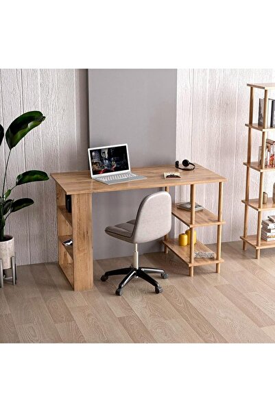 Genel Markalar Çalışma Masası Bilgisayar Masası Ofis Ders Yemek Masası 4 Rafl...