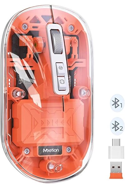 Genel Markalar | BTM005 | Turuncu | Saydam Ofis Mouse | 2.4G Kablosuz + Çift ...