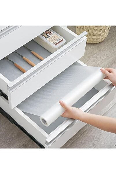 Wishora Store (45cm x 10metre) Şeffaf Kaymaz Dolap İçi Çekmece Raf Örtüsü Çek...