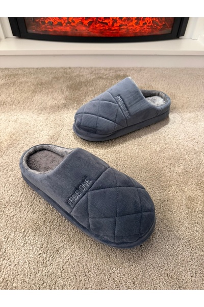 PASSIONE Men's Fluffy Sole Very Soft and Lightweight Wool Inside Plush House Slippers