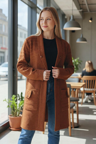 Star Fashion Cardigan dama, tricotat, cu nasturi si buzunare