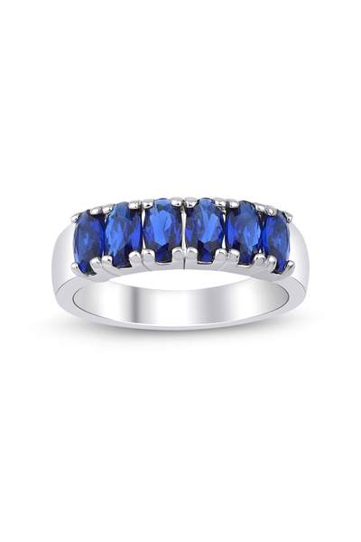 Creative Diamond Safir Blue Kadın Beştaş Yüzük