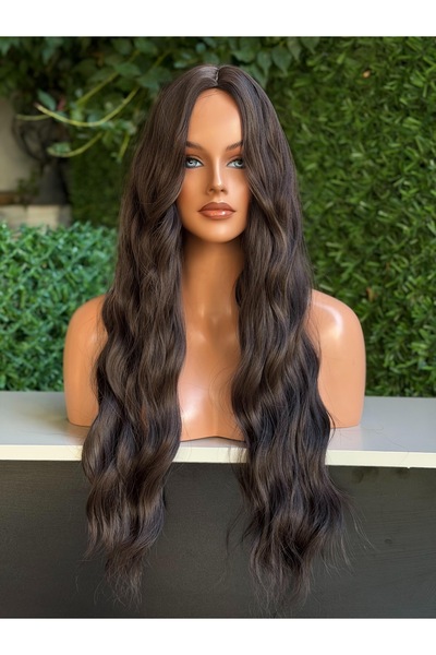 Fenomen Peruk Kahverengi Su Dalgalı Vip Peruk - Tam Peruk