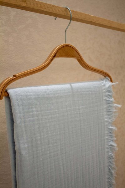 MİLABABY 4 Layer Muslin Baby Blanket 100% Cotton Four Seasons Baby Muslin Cover Swaddle 90X110 cm Blue