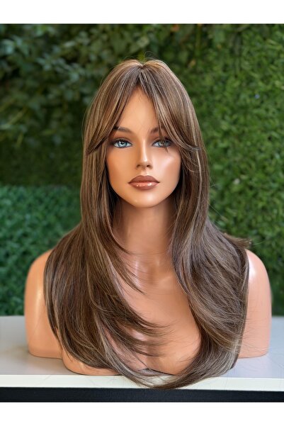 Fenomen Peruk Kahvetonu Röfleli Uzun Perçemli Peruk Vip