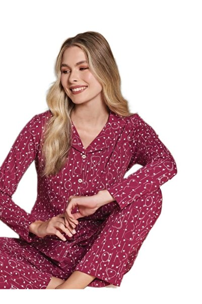 bipamuk Serenel Cotton Fabric Long Sleeve Women's Pajama Set Comfortable Soft Touch